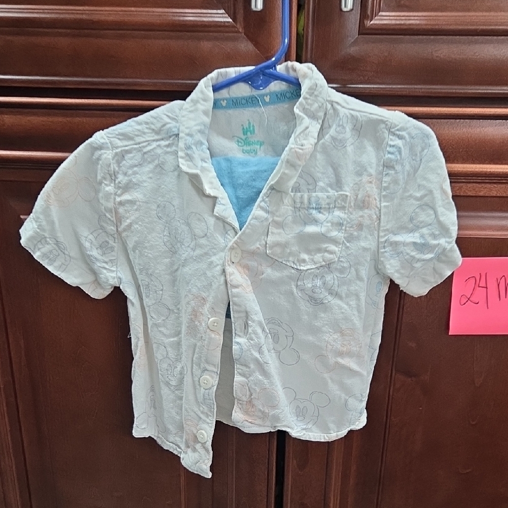 Disney Kids Cream Button Down Shirt